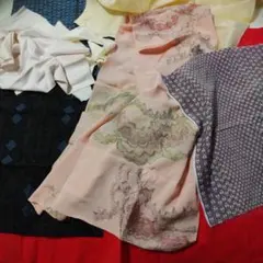 絹着物布地 はぎれセット 多色　昭和レトロ　ヴィンテージ