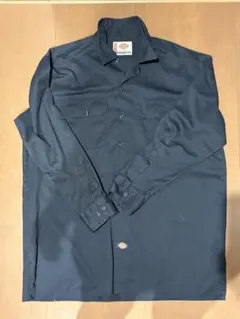 Dickies ネイビー 長袖シャツ Lサイズ