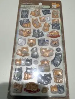 ボンボンドロップシール 芝犬　犬　和柄　新作