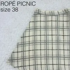 ROPÉ PICNIC スカート フレア ひざ丈 チェック柄 38 【289】のサムネイル
