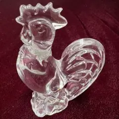 Baccarat　バカラ　クリスタルガラス 干支鶏の置物　にわとりのサムネイル