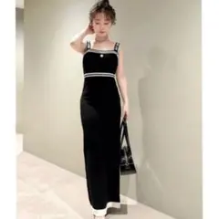 Lily brown♡ロゴ　ジャガード　ニット　キャミワンピース