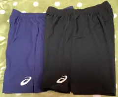 アシックス　XL ハーフパンツ　黒とネイビー　2枚セット　ほぼ未使用