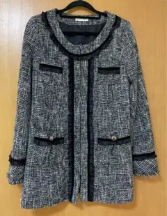 ノーカラーツイードコート　ジャケット　卒業式　入学式