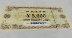 早稲田アカデミー 株主優待券 5000円分