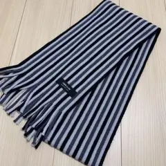 COMME CA ISM ストライプ マフラー グレー ブラック