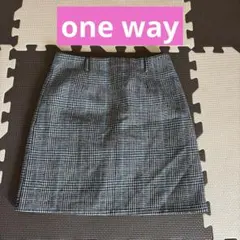 one way チェック柄ミニスカート ブラック・ホワイト フリーサイズ