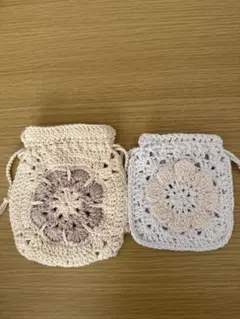 ハンドメイド巾着 花柄モチーフ