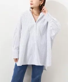 ジャーナルスタンダード　ストライプポンチョシャツ