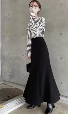 GRL グレイル マーメイドフレアスカート gc60 ブラック L 新品