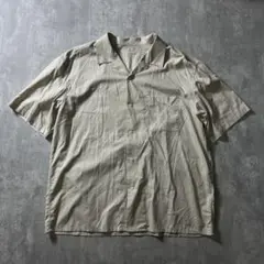 90s オープンカラー　開襟シャツ　グレー