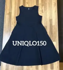 【美品】UNIQLO ノースリーブワンピース 150 ブラック