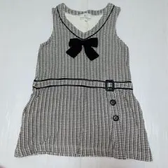 130〜140★組曲★リボン付き！千鳥格子柄ワンピース★