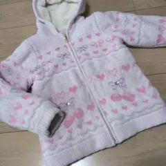 メゾピアノ裏ボアパーカーアウターコート　L130〜140サイズ　リボン