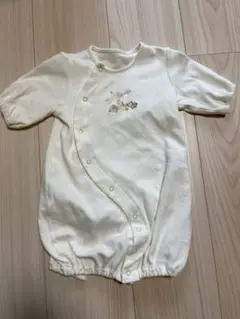 動物刺繍ロンパース クリーム色 2way