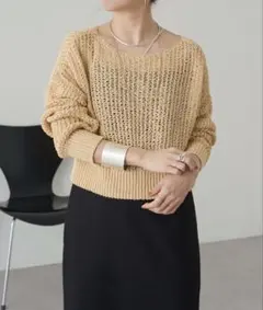 Omekashi オメカシ　テープヤーンメッシュニットのサムネイル