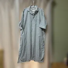 DANTON チェック柄 半袖シャツワンピース 36