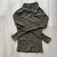 UNIQLO メリノリブポロカーディガン