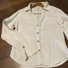 イタリア製　120％lino ベージュ麻スキッパーシャツ　サイズ42のサムネイル