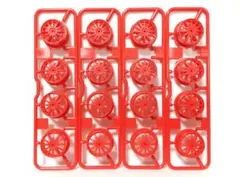ミニ四駆ローハイトフィンホイール(レッド)×4点【SALE】のサムネイル