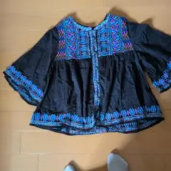 刺繍入り チュニック ブラックのサムネイル