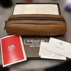 コーチ coach ペンケース 青／グレー - メルカリ