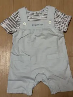 KUMIKYOKU 水色ロンパース Ｔシャツとオーバーオール