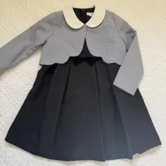 キャサリンコテージ　フォーマルワンピース　千鳥チェック　ブラックワンピース