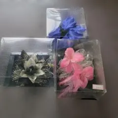 花モチーフ コサージュ 3点セット