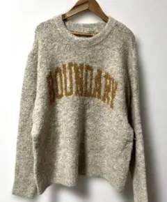 サマンサモスモス　BOUNDARY ロゴニット　ベージュ