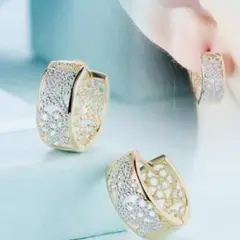 新品 フープピアス　ハワイアンジュエリー　プラチナ　18金　k18