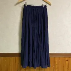 ネイビー プリーツスカート ゴムウエスト　GRL