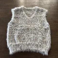 美品！！ザショップTK グレーVネックニットベスト　Mサイズ
