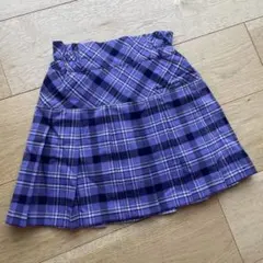 アナスイミニ　プリーツスカート　パープル　チェック　120