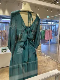 SNIDEL　カシュクールロングワンピース　グリーン