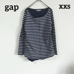 gap xxs ストライプ 長袖Tシャツ ネイビー ホワイト