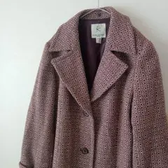 レトロ KUMIKYOKU 幾何学模様 ロングコート Lサイズ