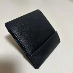 abrAsus 薄い財布 ブラック×ターコイズ 二つ折りのサムネイル