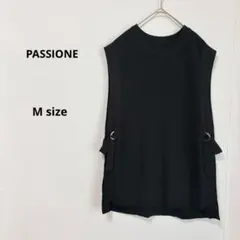 PASSIONE パシオーネ　ノースリーブニットベスト　M ブラックのサムネイル