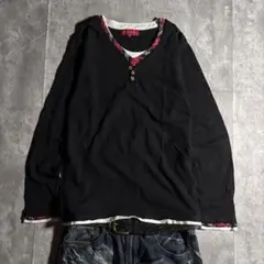Archive ヘンリーネック l/s grunge 短丈 y2k ギャル男 M