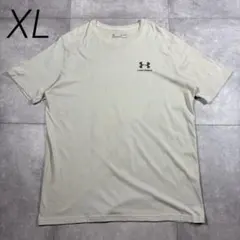 古着　アンダーアーマー　UNDER ARMOUR ベージュ Tシャツ　XL