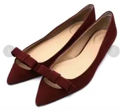 J&M DAVIDSON リボン付スエードフラットシューズ　KATE