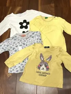 klad skap・RAG MART他長袖女の子用Tシャツ4枚セット サイズ90