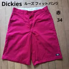 Dickies ルーズフィットショートパンツ 赤 34