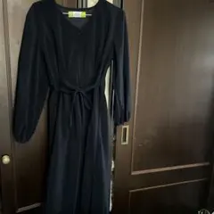 美品　ジャイロ　ロングワンピース　ネイビー　前あき　ボタン式