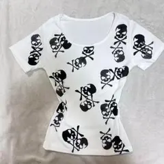 L 平成ギャル フェアリーグランジ 00s お兄系 スカル カットソー T薄手