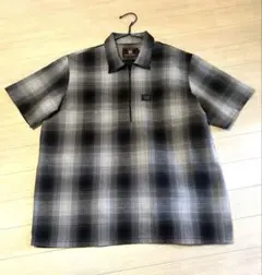 【FB COUNTY 】エフビーカウンティ チェック ジップシャツ 半袖 M