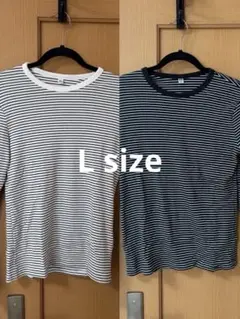 UNIQLO ソフトリブボーダークルーネックT セット売り　長袖