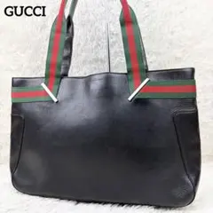 【美品】オールドグッチ シェリーライン オールレザー トートバッグ 肩掛け可能