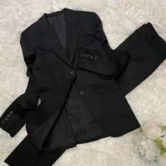 極美品 UNTITLED パンツスーツ モヘヤ混 上下2点セット ブラック